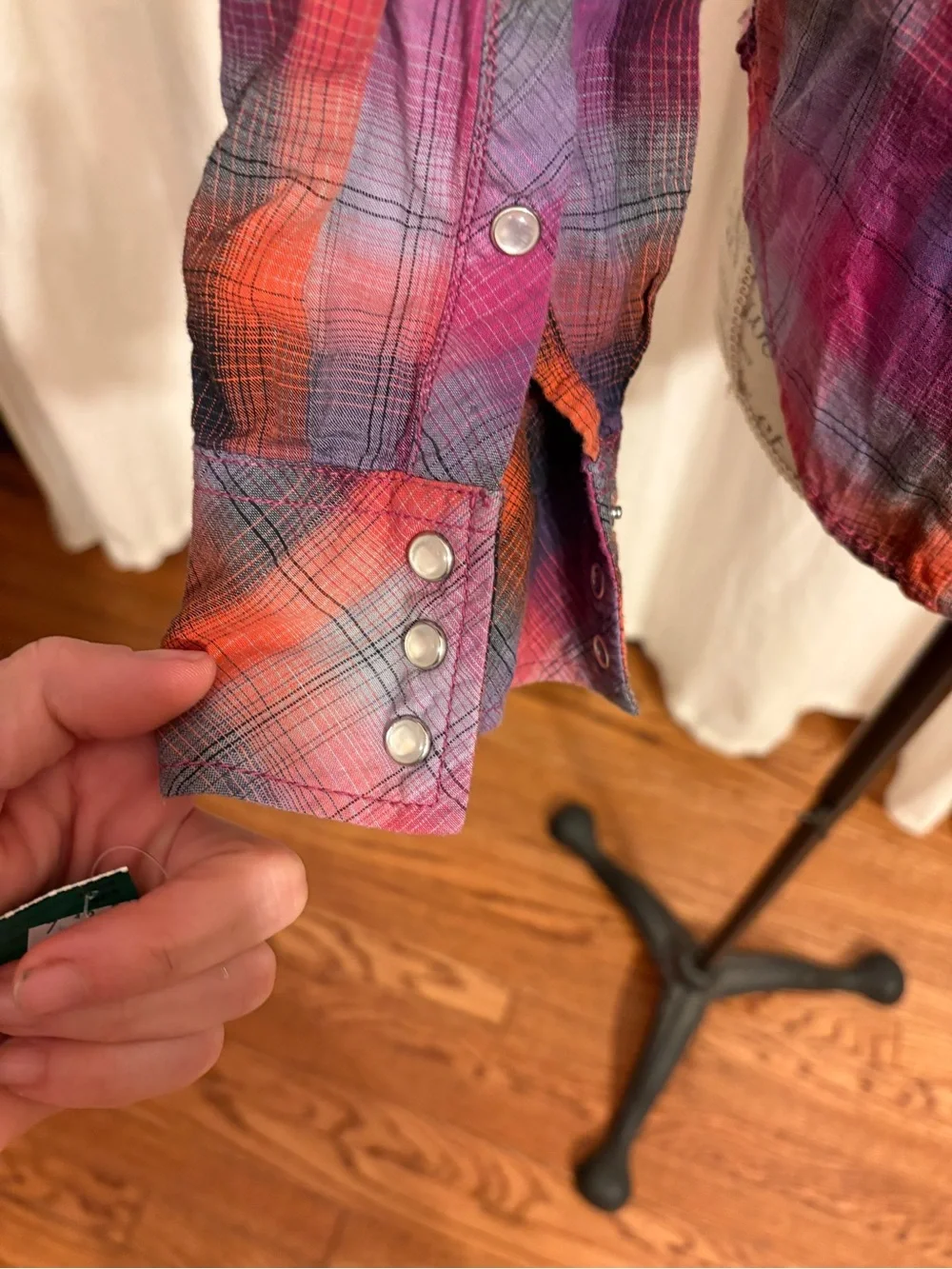 Levi’s plaid Button-Up Women's Shirt with pearl button snap